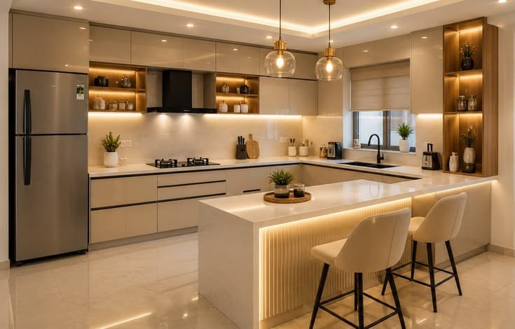 U shape kitchen